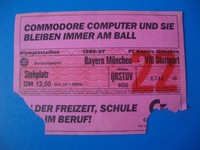86/87 FC Bayern München - VFB Stuttgart Eintrittskarte Ticket Sammler FCB