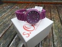 Schnäppchen-s.Oliver Damen-Herrenuhr Edelstahl Lila Faltschließe  UVP 119,00 Neu