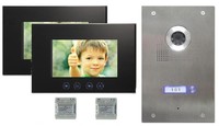 Video Türsprechanlage Gegensprechanlage 2 X 7" Monitor Bildspeicher DVR Funktion