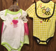 Lot Infant Girl 6/9 Months 2 Spring Outfits Yellow Pink Bee Sweet Tutu