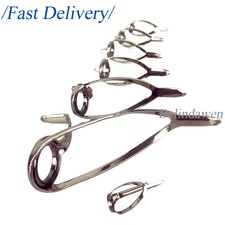 New 35Pcs 7 Sizes Casting Fishing Rod Guides Tip Top Rod Building Making Repair