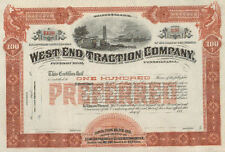 West End Traction Company 1890 Pittsburgh Pennsylvania old stock certificate