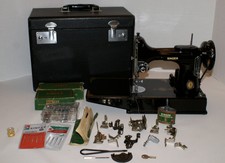 Singer Featherweight Sewing Machine 221-1 Centennial 1951 Case and Attachments