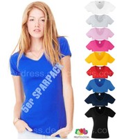 Ladie Fit V-Neck Shirt 5 Stück SPAR PACK Gr.XS,S,M,L,XL in 9 Farben F271Set