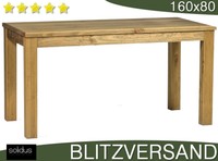 160x80 cm MASSIVHOLZ ESSZIMMERTISCH ESSTISCH TISCH MASSIV KÜCHENTISCH HOLZ EHELL