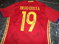SPANIEN EM 2016 "DIEGO COSTA " TRIKOT; TEAM HANDSIGNIERT