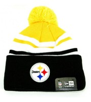 Bommelmütze NEW ERA Pittsburgh STEELERS Schwarz Gelb Weiß Felt Stripe