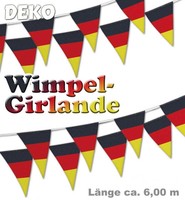 Wimpelkette Deutschland 6m, Fußball Deko Girlande 2016 Fan EM WM