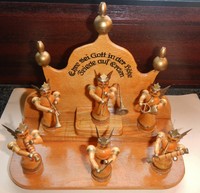 Engel musizierend " EHRE SEI GOTT IN DER HÖHE FRIEDE AUF ERDEN " Erzgebirge DDR