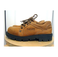 1990s Vintage Andiamo Ochre Nubuck Leather Shoes, Eur 38, Uk 5
