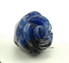 14X13Mm Sodalite Gemstone Blue Carved Rose Flower 14X13Mm Loose Beads 5 Beads