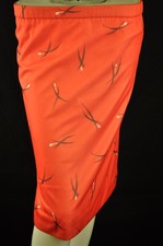 Authentic Vintage Polyester Salmon/Coral Colored Floral Skirt Womens Size *Small