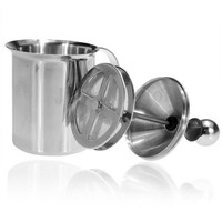 400ML Edelstahl Milchschäumer Milch Aufschäumer für Cappuccino Kaffee Latte