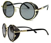 Retro Sonnenbrille Vintage rund wie Steampunk Gletscherbrille Lennon sunglasses