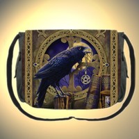 Gothic Tasche Umhängetasche Messenger Bag Schultertasche Rabe Krähe Crow Neu