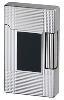 JEAN CLAUDE Feuerzeug Dustin chrom / schwarz mit Steinzündung Reibrad NEU OVP