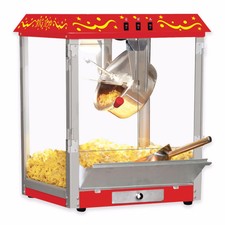 Big Top Tabletop Home Popcorn Maker Corn Popper Machine Nonstick Flip Lid Red