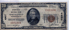 1929 $20 Springfield Massachusetts -Springfield Nb Ch# 4907 Vf