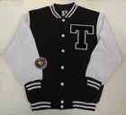 Texas 'T' Varsity Letterman White Black Snap Jacket XS-5XL Piranha Records