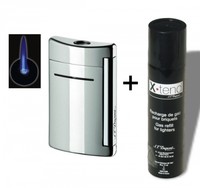 Set Dupont - Feuerzeug X-Tend-Minijet chrom inkl. Gas 