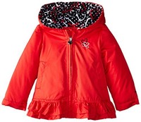 London Fog Baby Girls Poly Fleece Lined Jacket, Red, 12 Months