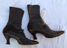 True Leather Antique Victorian Edwardian Women's Boots Size 6.5 - 7