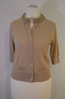 Schumacher Kaschmir beige Wolle Seide Samt uni Gr. S   158/45