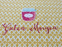 Guten Morgen Marmeladenglas gestickt Geschirrtuch Baumwolle Spiegelburg 