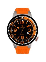 POSEIDON Unisex-Armbanduhr S Analog Silikonband UP00417 Orange/Schw. UVP 119,- €