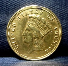 1854 $3 Gold Piece ✪ Xf Extra Fine Details ✪ L@K Now Lightly Cleaned ◢Edelmans◣