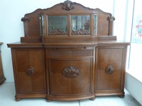 Antikes Buffet mit Glasaufsatz / Art Deco Anrichte mit Aufsatz / Kommode