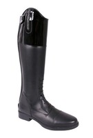 QHP Leder-Reitstiefel Marcella spez. Kinder schwarz mit Strass-Steinen Gr.35-40 