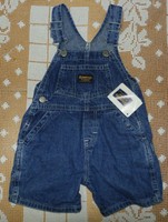 NWT Sz 18 M Months Blue Jeans Overalls Denim Shorts OshKosh B'Gosh