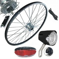 28" Vorderrad Laufrad Komplett-Set mit Nabendynamo Umrüstkit Union LED 20 Lux