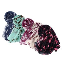 Fashion Lady Schal Infinity Schmetterlings-muster Sonnenschutz Lang Tücher