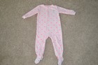 Carter's 24 Months Long Sleeve Cotton Fleece Pink Mouse Polka Dot Footed Pajama