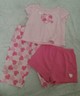 3 piece Carter's girl's pink heart pajamas size 12 months 