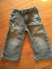 Peek Dungarees Baby Boy 12-18 Months Distressed Gray Jeans GUC