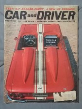 1961 November Car & Driver Magazine Corvair Sebring Scarab Chevy Ford Monza