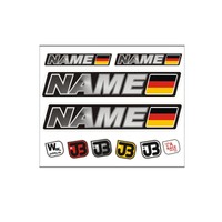 WUNSCHNAME Auto Fahrrad Motorrad Kart Helm Fahrername Aufkleber Sticker bis 10cm