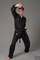 Karate Anzug "to start" black mit Gürtel weiß,100-170cm
