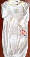 Vitamin Baby Boys Cotton Gown Turtle/'Sleepyhead' White/Light Gray/Multi 0-6 Mo