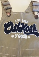 Osh Kosh B'Gosh Short Overalls Sz 18 mo. Khaki 100% Cotton NWT
