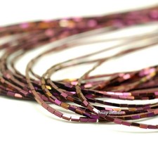 3X1Mm Titanium Purple Hematite Gemstone Square Tube 3X1Mm Loose Beads 15.5"
