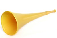 2x Vuvuzela, Afrika Tröte goldgelb EM/WM Fanartikel, einteilig