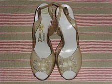 Womens Heels Shoes Size 6 Vintage Dream Step 50's Princess Lucite Rhinestone