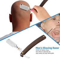 Pro Herren-Straight Faltreifen rasieren Rasiermesser Rasierer mit Klinge C2Y6