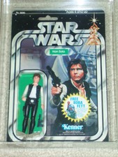 Vintage Star Wars 1978 KENNER AFA 75/85/80 HAN SOLO ANH 20 Back-H MOC CLR BUBBLE