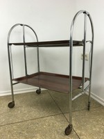 60er 70er Jahre Dinett Servierwagen Beistelltisch Chrome Mid Century Design 60s