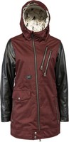L1 Blackheart Jacket Oxblood Damen Snowboardjacke Rot mit schwarzen Lederärmeln